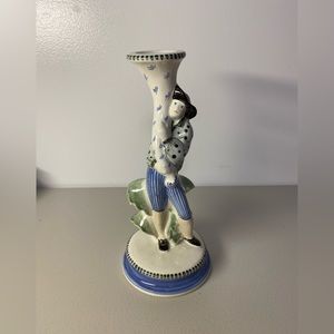 English Rye Pottery Gentleman Tall Candlestick